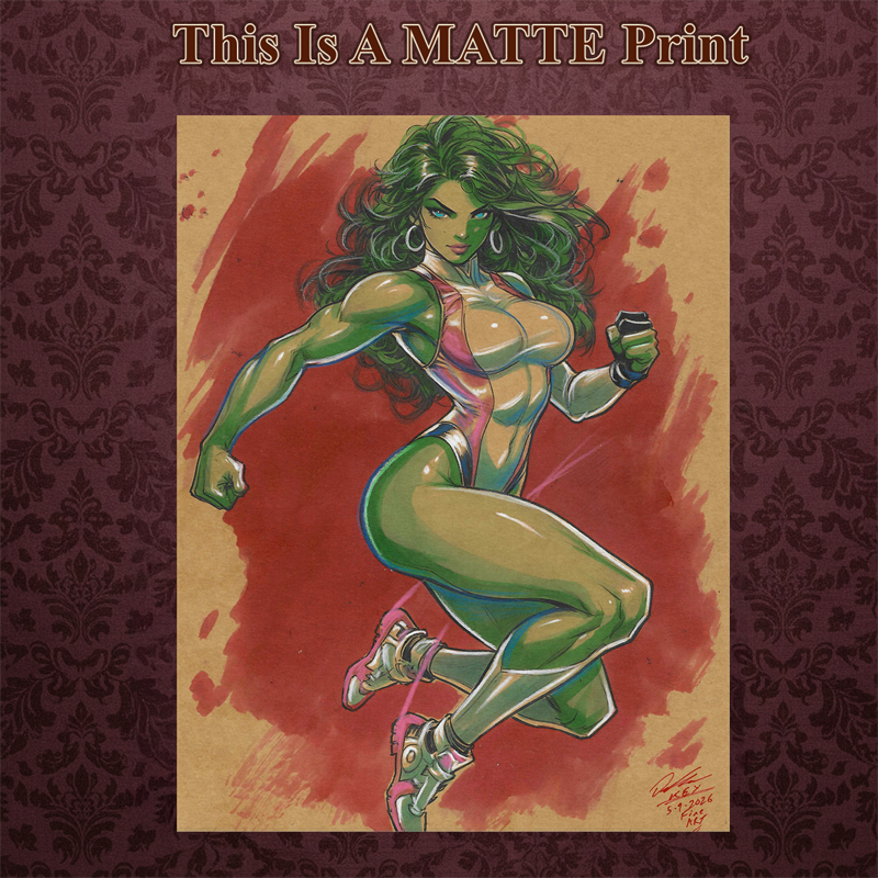 She Hulk Art Illustration Hard Signed 8.5x11in Fine Art PRINT