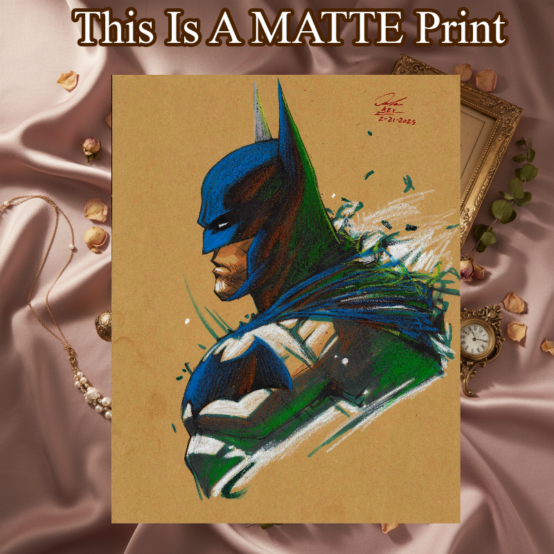 Batman Art Illustration Hard Signed 8.5x11in Fine Art PRINT