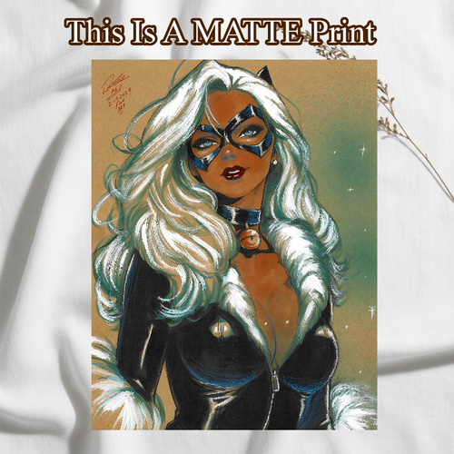Black Cat Art Illustration Hard Signed 8.5x11in Fine Art PRINT