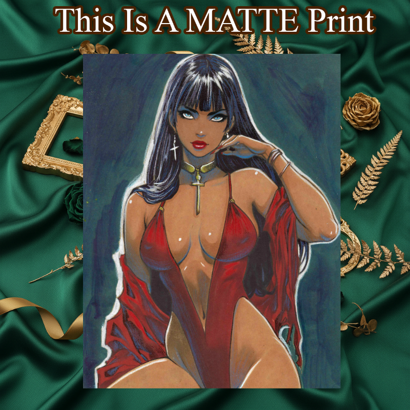 Vampirella Art Illustration Hard Signed 8.5x11in Fine Art PRINT