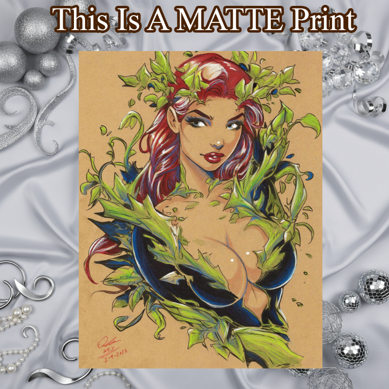 Poison Ivy Art Illustration Hard Signed 8.5x11in Fine Art PRINT