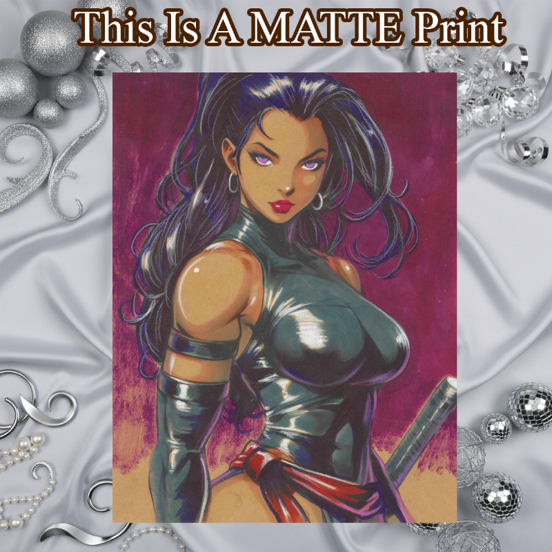Psylocke Art Illustration Hard Signed 8.5x11in Fine Art PRINT