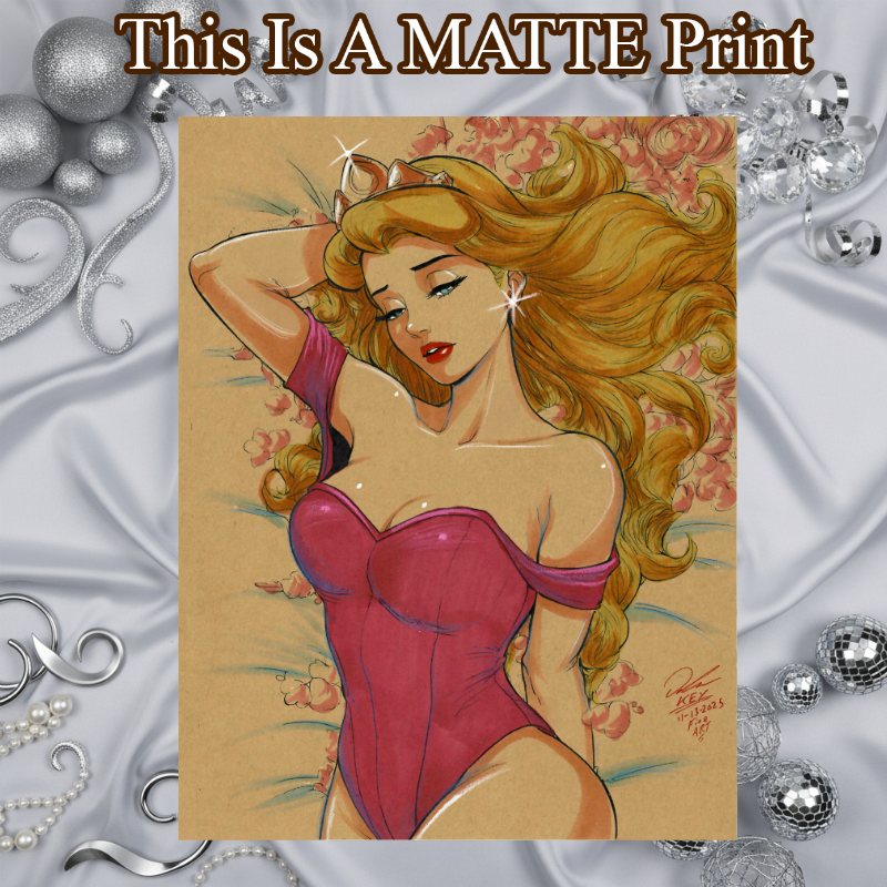 Sleeping Beauty Art Illustration Hard Signed 8.5x11in Fine Art PRINT