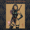 Psylocke Art Illustration Hard Signed 8.5x11in Fine Art PRINT