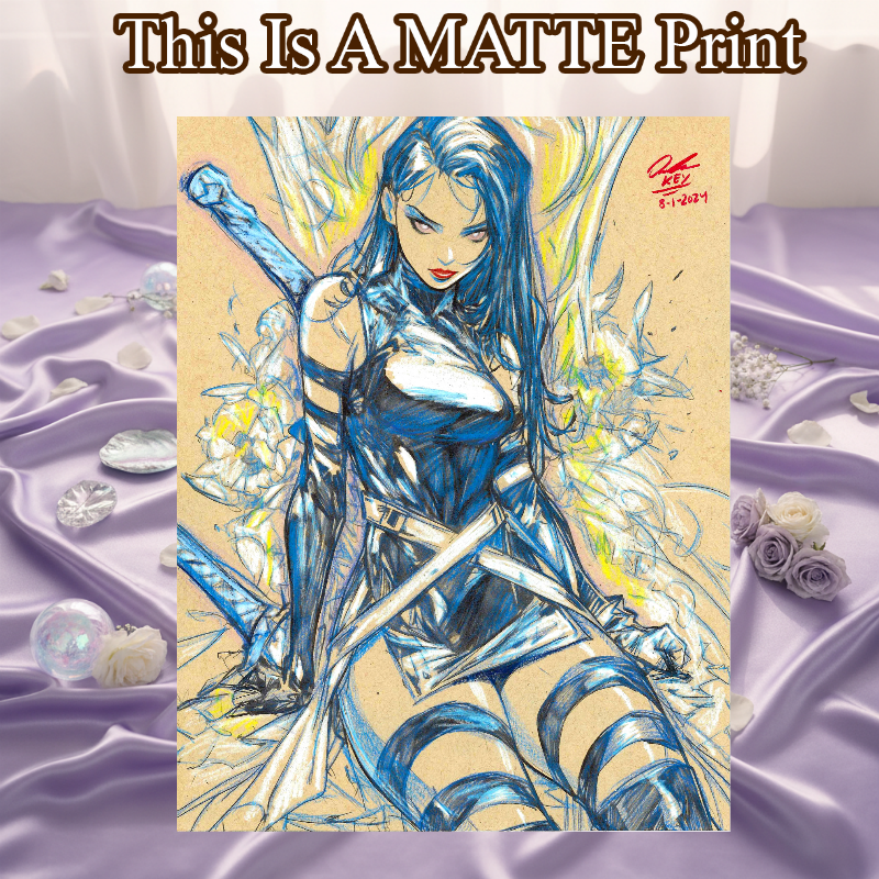 Psylocke Art Illustration Hard Signed 8.5x11in Fine Art PRINT