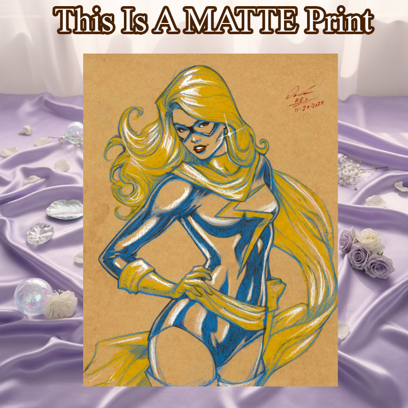 Ms Marvel Art Illustration Hard Signed 8.5x11in Fine Art PRINT