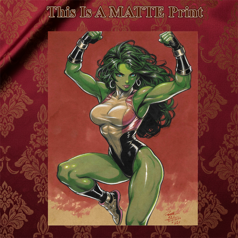 She Hulk Art Illustration Hard Signed 8.5x11in Fine Art PRINT