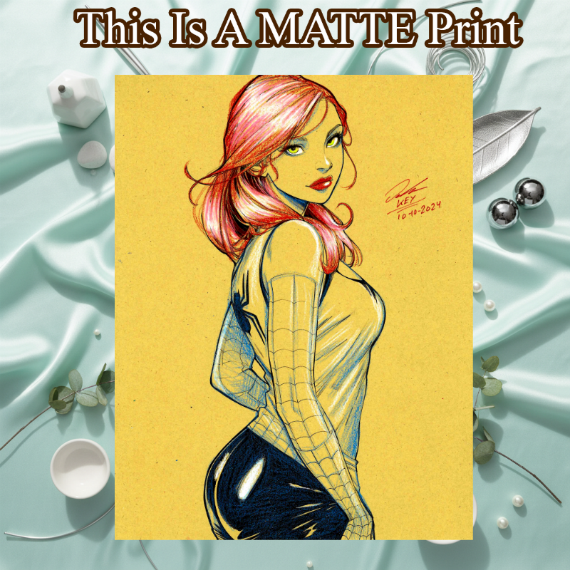 Mary Jane Art Illustration Hard Signed 8.5x11in Fine Art PRINT