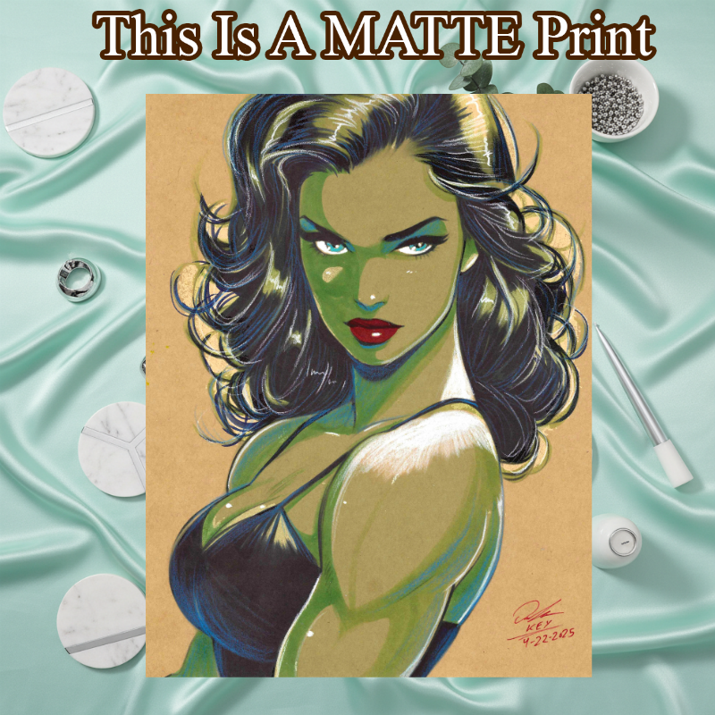 She Hulk Art Illustration Hard Signed 8.5x11in Fine Art PRINT