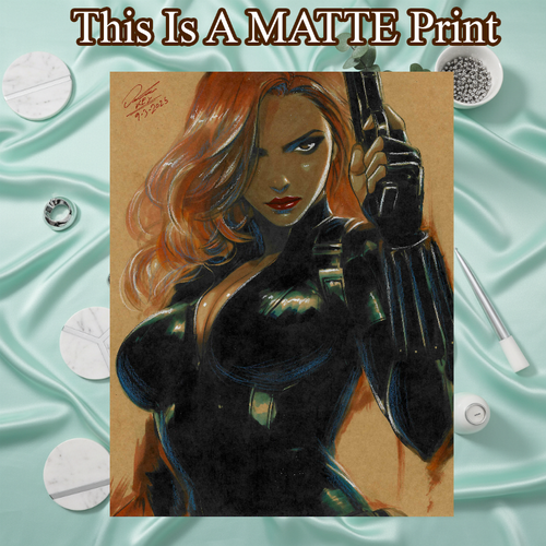 Black Widow Art Illustration Hard Signed 8.5x11in Fine Art PRINT