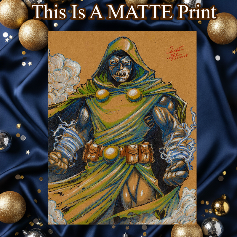 Dr Doom Art Illustration Hard Signed 8.5x11in Fine Art PRINT