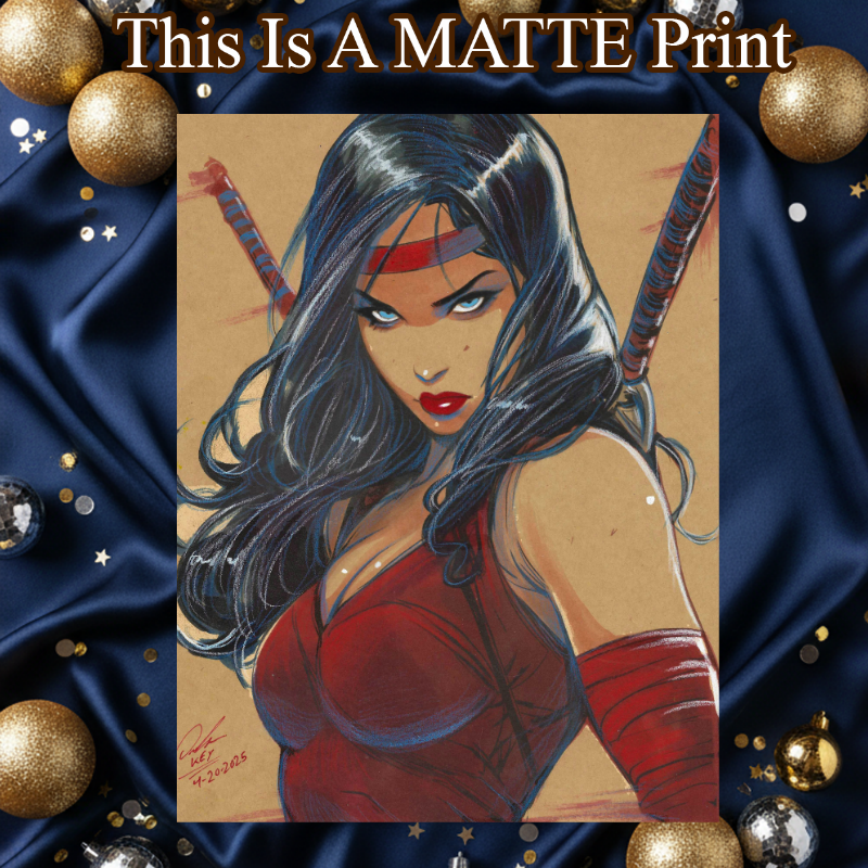 Elektra Art Illustration Hard Signed 8.5x11in Fine Art PRINT