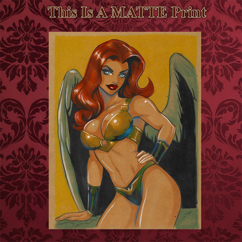 Hawkgirl Art Illustration Hard Signed 8.5x11in Fine Art PRINT