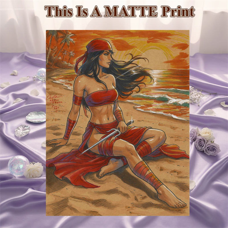 Elektra Art Illustration Hard Signed 8.5x11in Fine Art PRINT