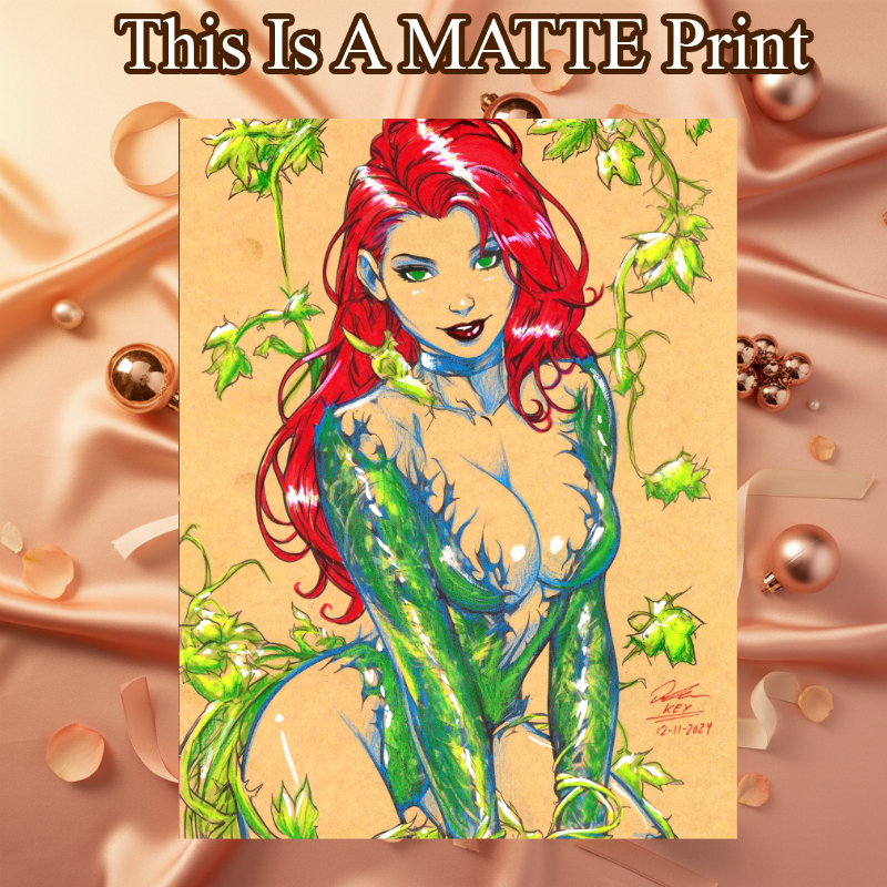 Poison Ivy Art Illustration Hard Signed 8.5x11in Fine Art PRINT