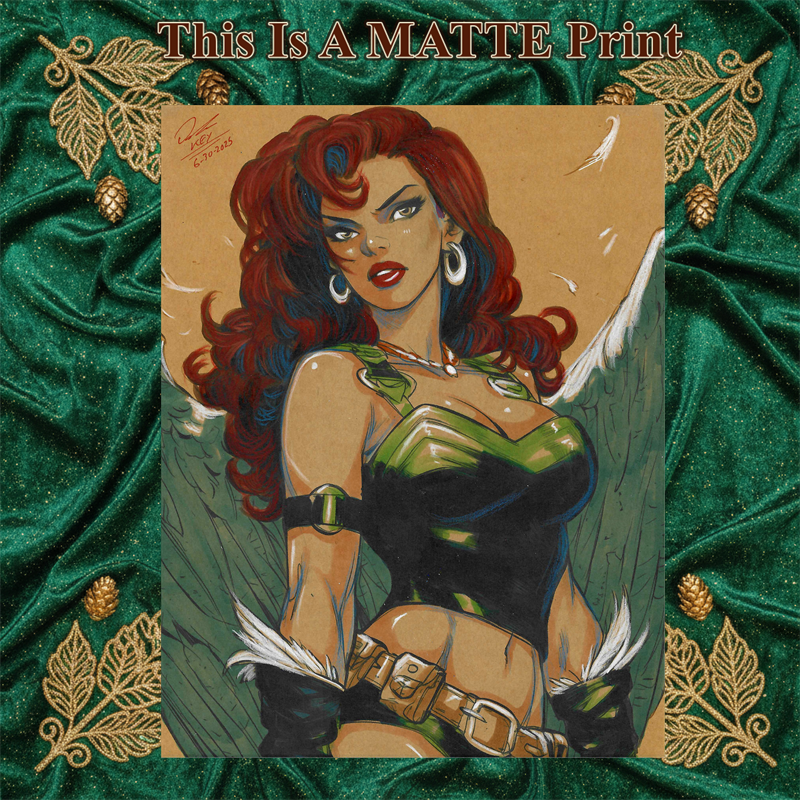 Hawkgirl Art Illustration Hard Signed 8.5x11in Fine Art PRINT