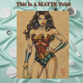 Wonder Woman Art Illustration Hard Signed 8.5x11in Fine Art PRINT