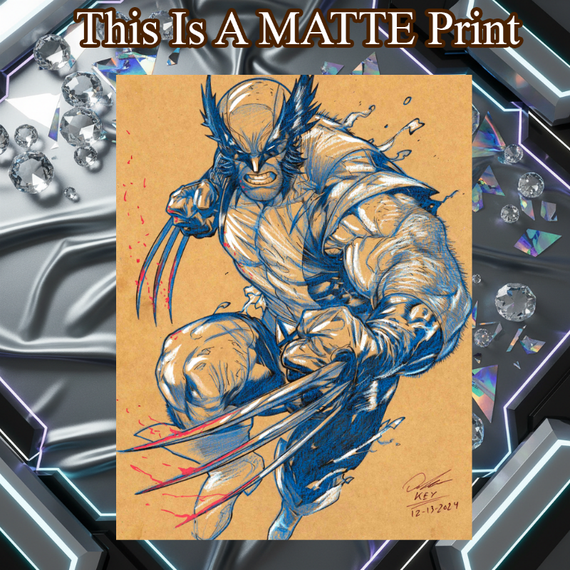 Wolverine Art Illustration Hard Signed 8.5x11in Fine Art PRINT