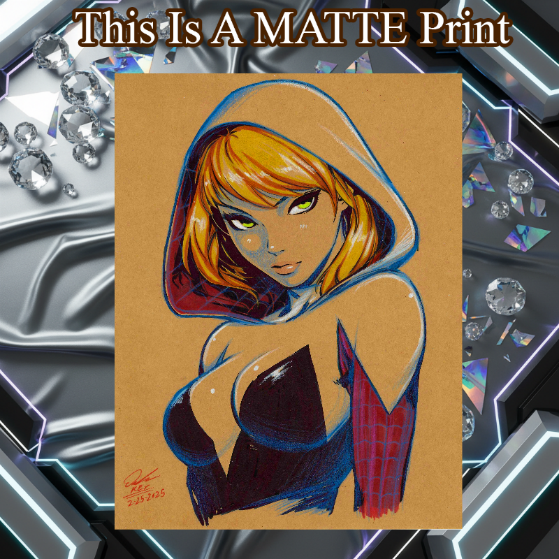 Gwen Stacy Art Illustration Hard Signed 8.5x11in Fine Art PRINT