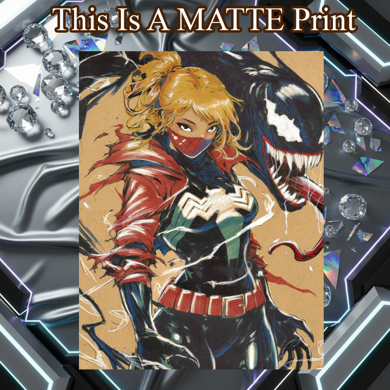 Venom Art Illustration Hard Signed 8.5x11in Fine Art PRINT
