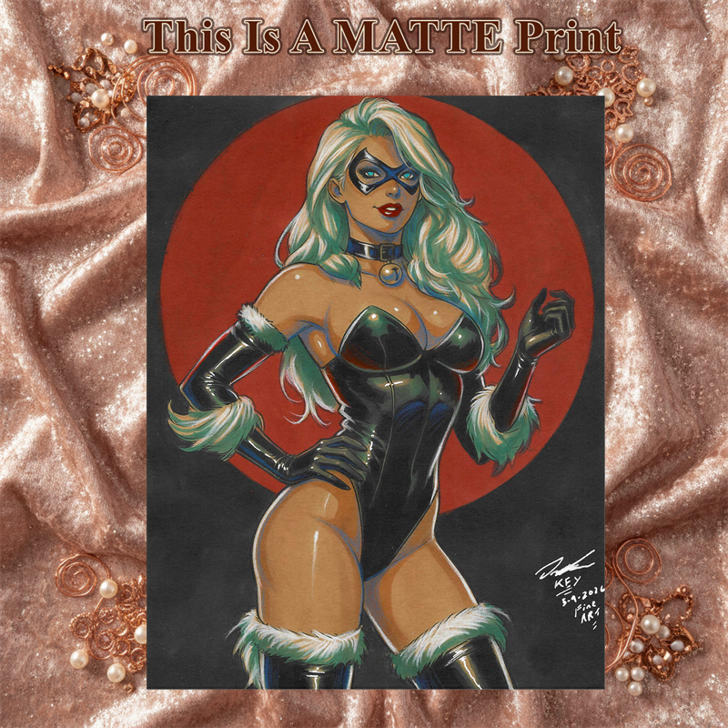 Black Cat Art Illustration Hard Signed 8.5x11in Fine Art PRINT