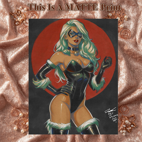 Black Cat Art Illustration Hard Signed 8.5x11in Fine Art PRINT