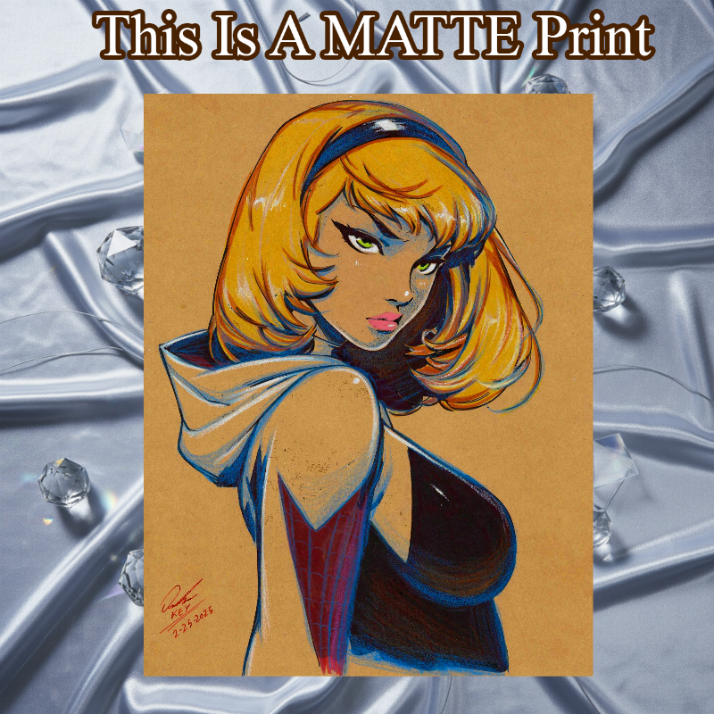 Gwen Stacy Art Illustration Hard Signed 8.5x11in Fine Art PRINT