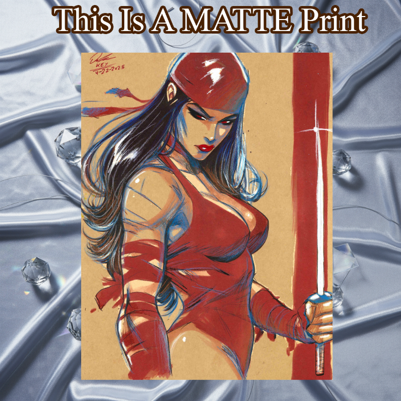 Elektra Art Illustration Hard Signed 8.5x11in Fine Art PRINT