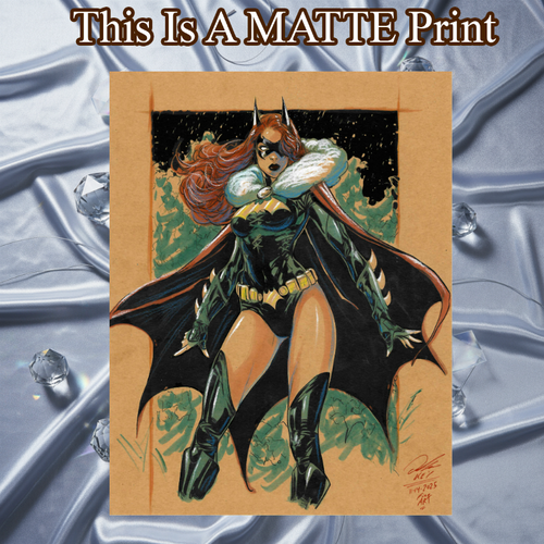 Batgirl Art Illustration Hard Signed 8.5x11in Fine Art PRINT