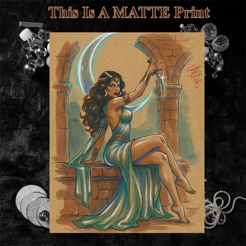Dejah Thoris Art Illustration Hard Signed 8.5x11in Fine Art PRINT