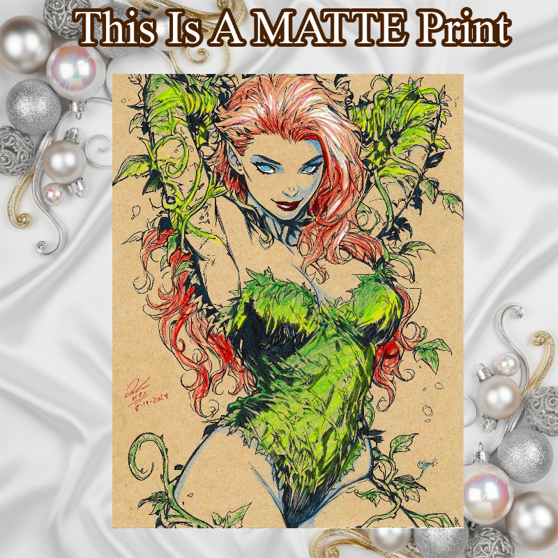 Poison Ivy Art Illustration Hard Signed 8.5x11in Fine Art PRINT