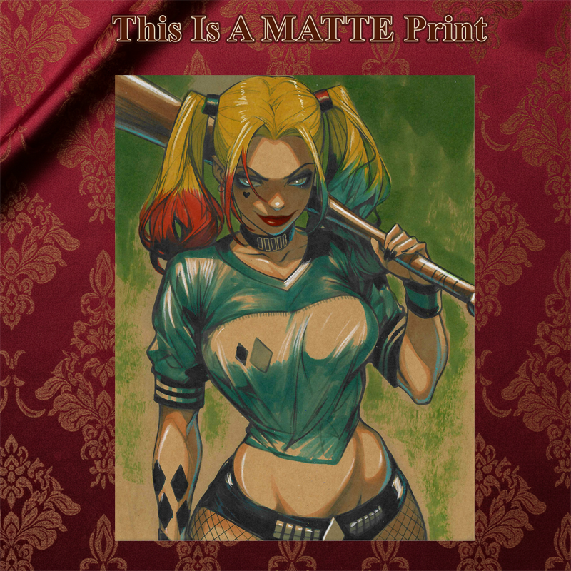 Harley Quinn Art Illustration Hard Signed 8.5x11in Fine Art PRINT
