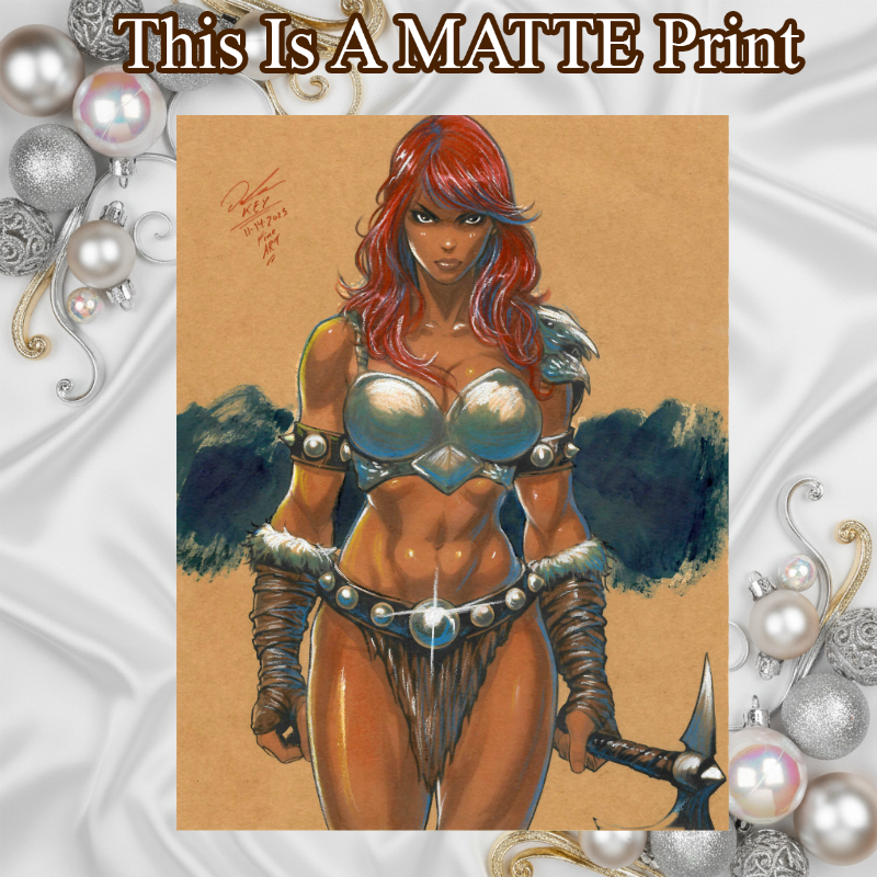 Red Sonja Art Illustration Hard Signed 8.5x11in Fine Art PRINT