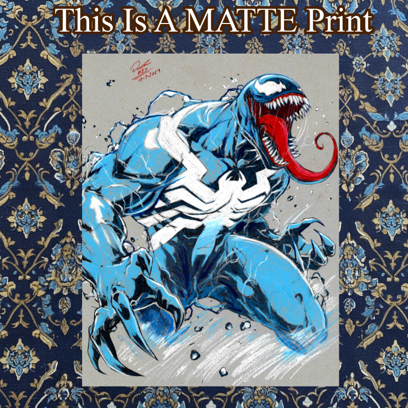 Venom Art Illustration Hard Signed 8.5x11in Fine Art PRINT