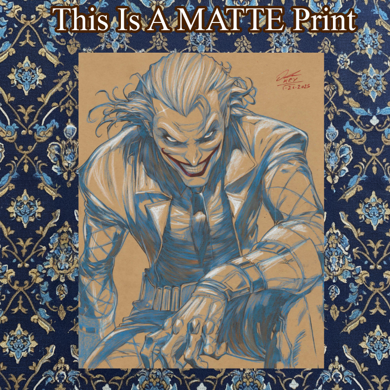 Joker Art Illustration Hard Signed 8.5x11in Fine Art PRINT