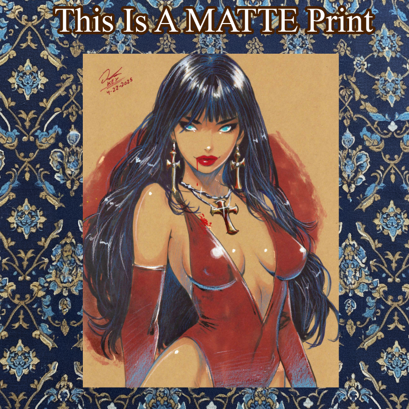 Vampirella Art Illustration Hard Signed 8.5x11in Fine Art PRINT
