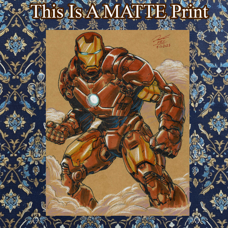 Ironman Art Illustration Hard Signed 8.5x11in Fine Art PRINT