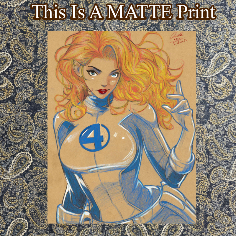 Sue Storm Art Illustration Hard Signed 8.5x11in Fine Art PRINT