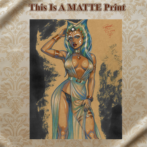 Ahsoka Tano Art Illustration Hard Signed 8.5x11in Fine Art PRINT