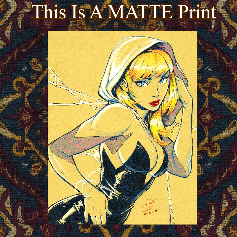 Gwen Stacy Art Illustration Hard Signed 8.5x11in Fine Art PRINT