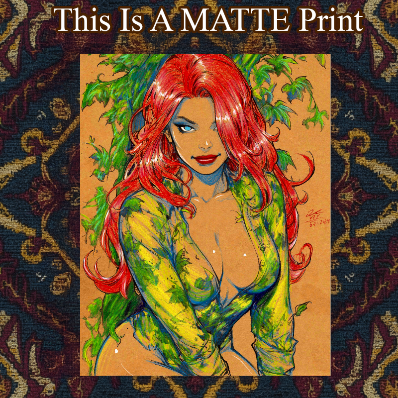 Poison Ivy Art Illustration Hard Signed 8.5x11in Fine Art PRINT