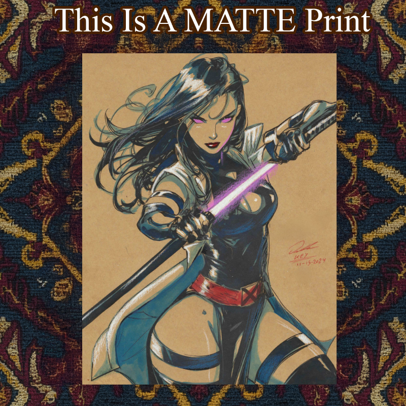 Psylocke Art Illustration Hard Signed 8.5x11in Fine Art PRINT