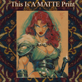 Red Sonja Art Illustration Hard Signed 8.5x11in Fine Art PRINT