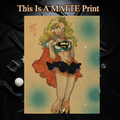 Supergirl Art Illustration Hard Signed 8.5x11in Fine Art PRINT