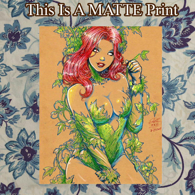 Poison Ivy Art Illustration Hard Signed 8.5x11in Fine Art PRINT