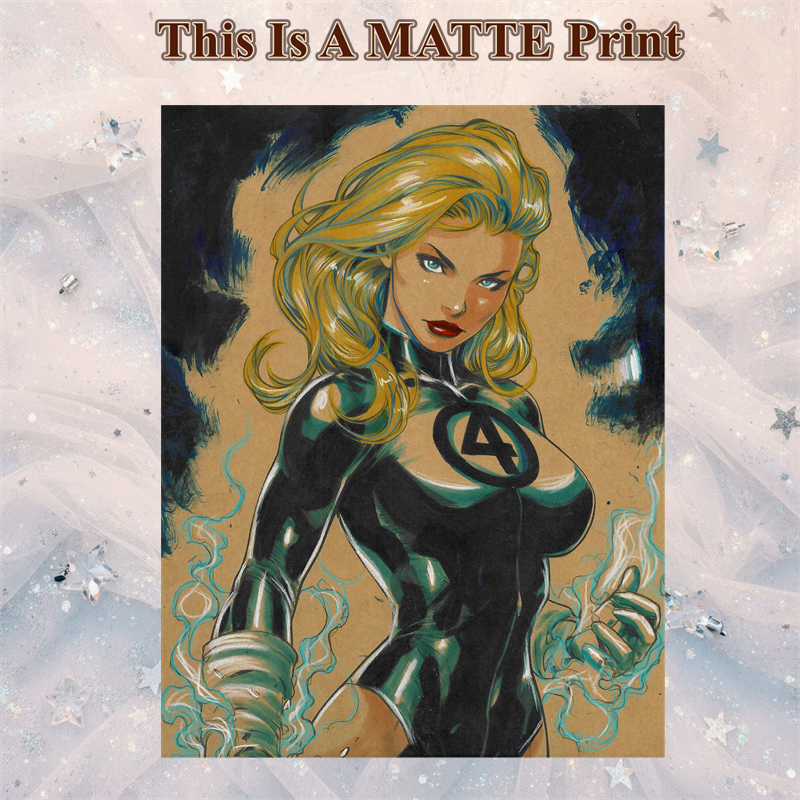 Sue Storm Art Illustration Hard Signed 8.5x11in Fine Art PRINT