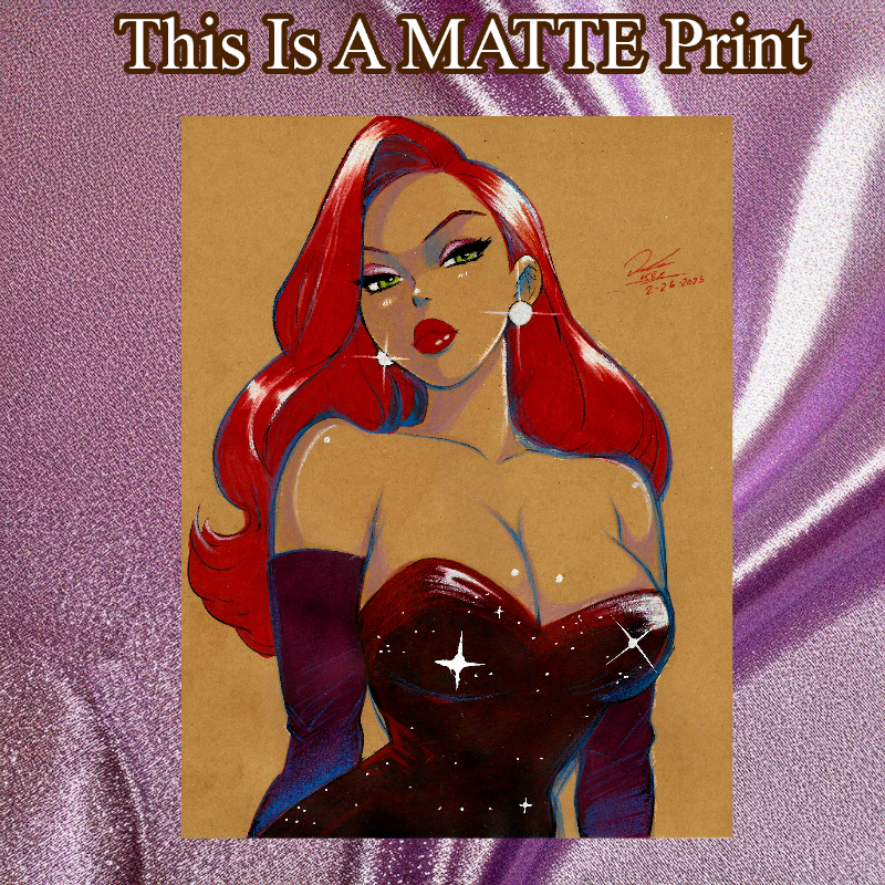 Jessica Rabbit Art Illustration Hard Signed 8.5x11in Fine Art PRINT