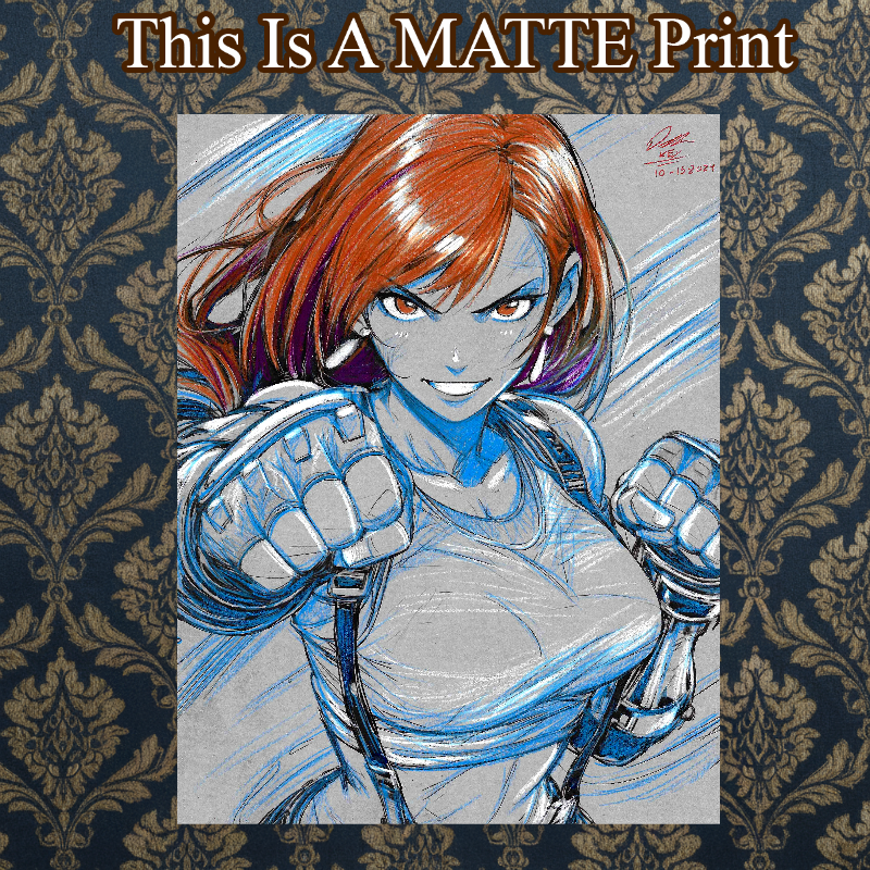 Tifa Lockhart Art Illustration Hard Signed 8.5x11in Fine Art PRINT