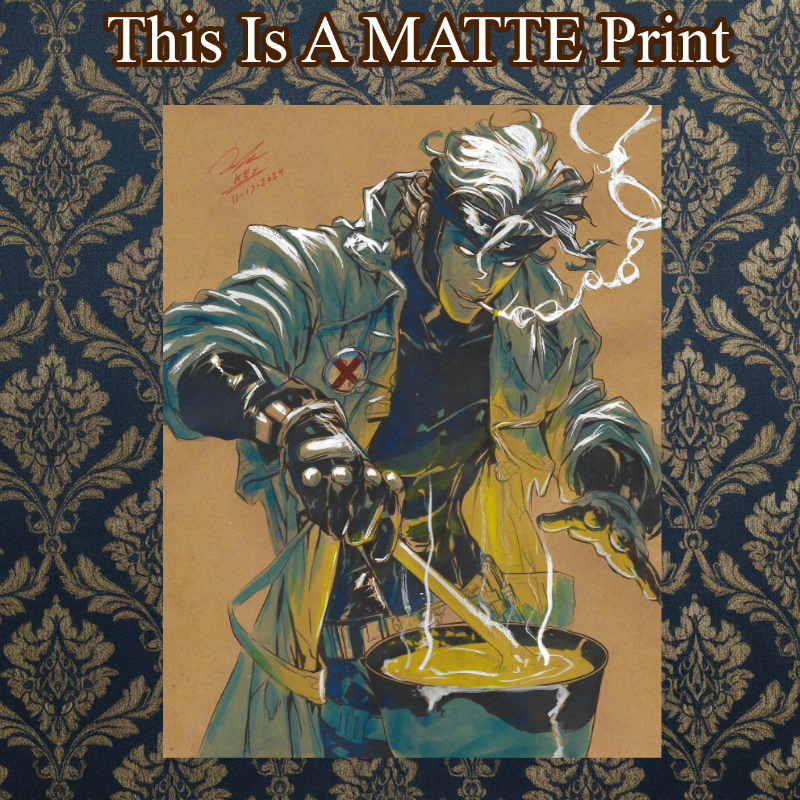 Gambit Art Illustration Hard Signed 8.5x11in Fine Art PRINT