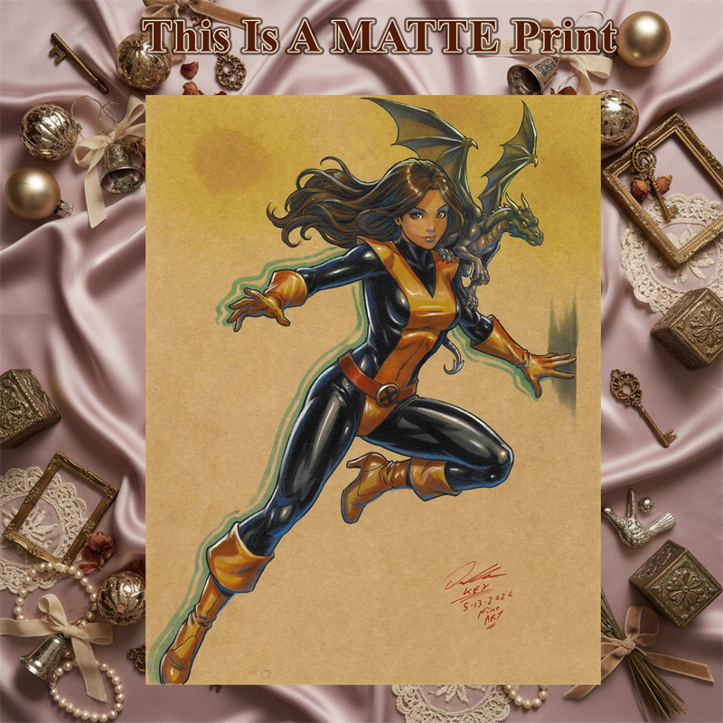 Kitty Pryde Art Illustration Hard Signed 8.5x11in Fine Art PRINT